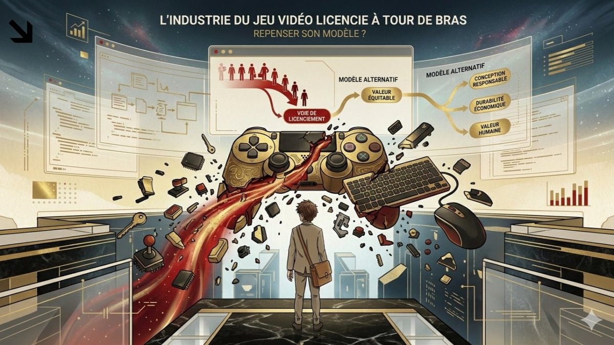Salariés d’un studio de jeu vidéo rassemblés devant leurs locaux | Association The Project