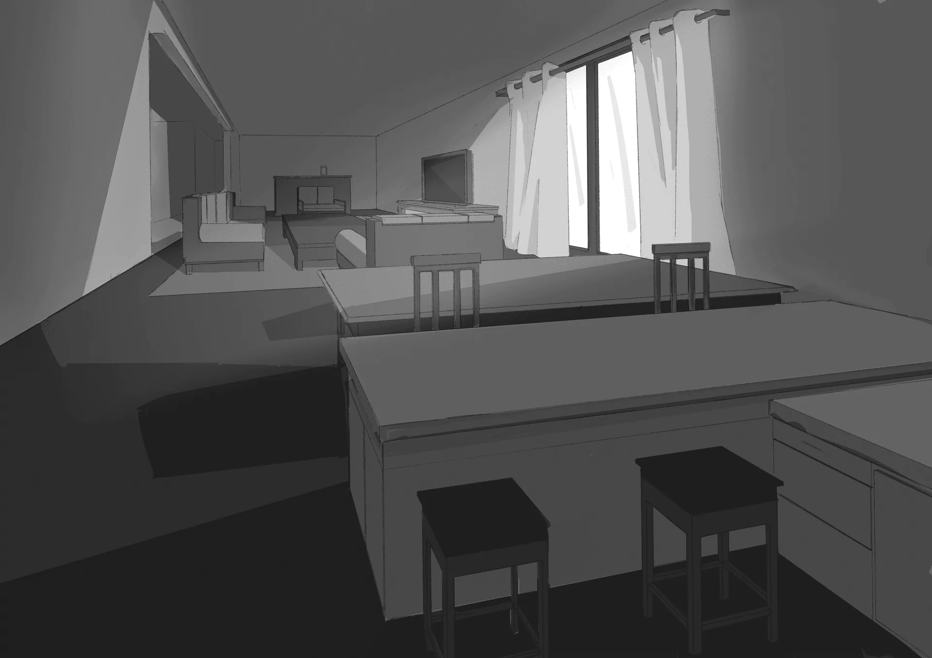 Concept art : le salon | Association The Project